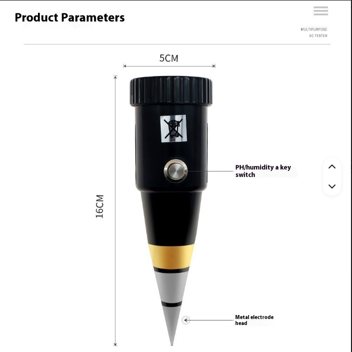 Testeur de sol numérique 3-en-1 de précision à température automatique, personnalisable