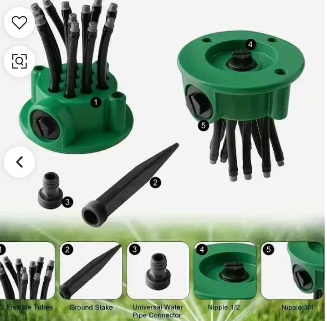 Arroseur de jardin automatique multi-têtes à 360 degrés