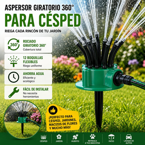 Arroseur de jardin automatique multi-têtes à 360 degrés